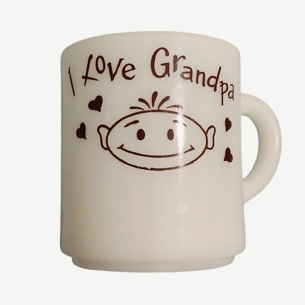 HAZEL ATLAS MILK GLASS MUG VINTAGE 1950'S